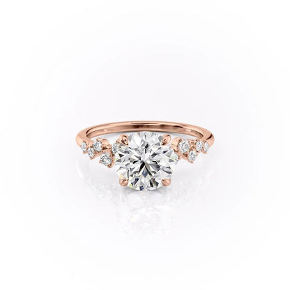1.60 CT Round Hidden Halo & Pave Moissanite Engagement Ring