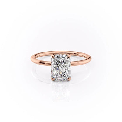 2 CT Radiant Hidden Halo Moissanite Engagement Ring