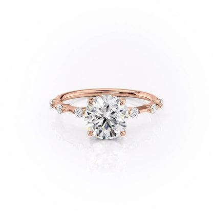 1.60 CT Round Hidden Halo & Pave Moissanite Engagement Ring
