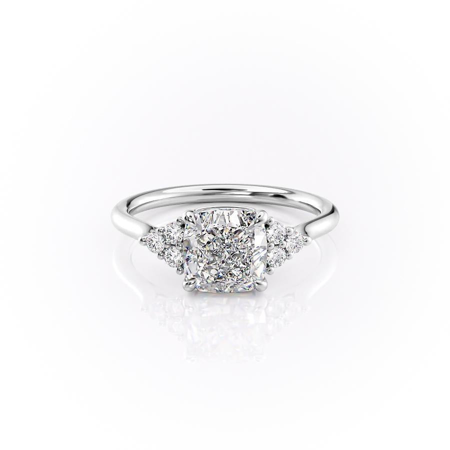 2.15 CT Cushion Cluster Moissanite Engagement Ring