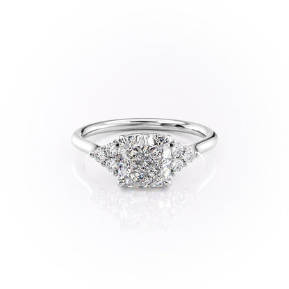 2.15 CT Cushion Cluster Moissanite Engagement Ring