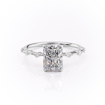 2.10 CT Radiant Pave Moissanite Engagement Ring