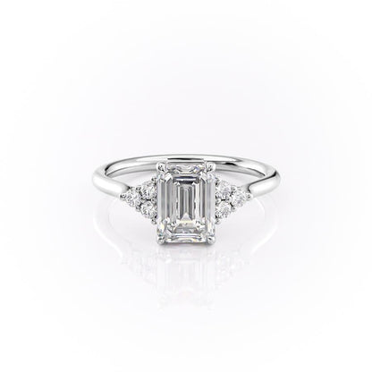 2.10 CT Emerald Cluster Moissanite Engagement Ring