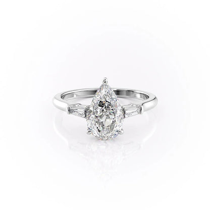 2 CT Pear Three Stone Moissanite Engagement Ring