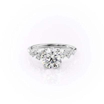 1.60 CT Round Hidden Halo & Pave Moissanite Engagement Ring