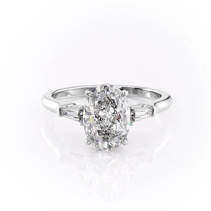 2.72 CT Oval Three Stone Moissanite Engagement Ring