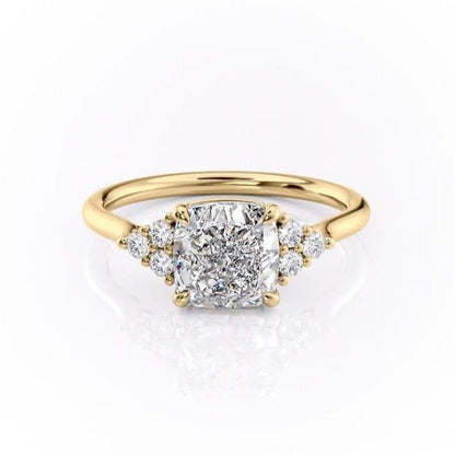 2.15 CT Cushion Cluster Moissanite Engagement Ring