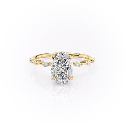 2.72 CT Oval Pave Moissanite Engagement Ring