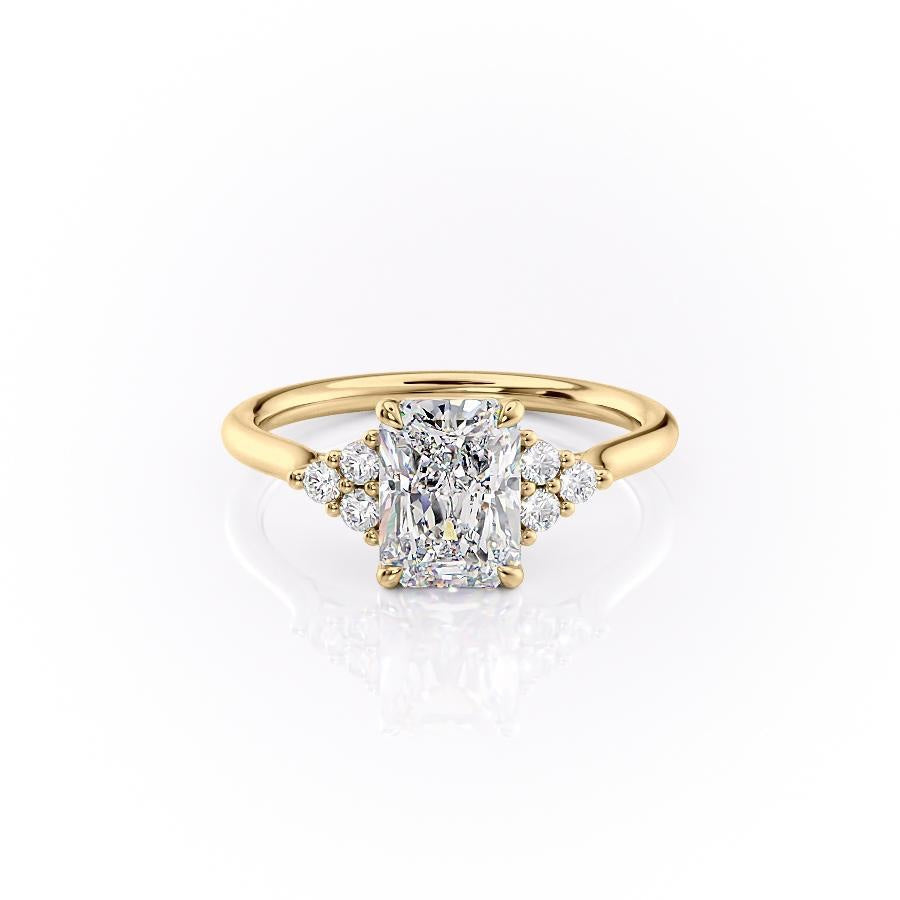 2 CT Radiant Cluster Moissanite Engagement Ring