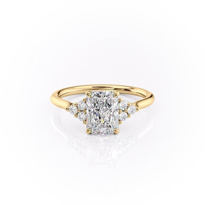 2 CT Radiant Cluster Moissanite Engagement Ring