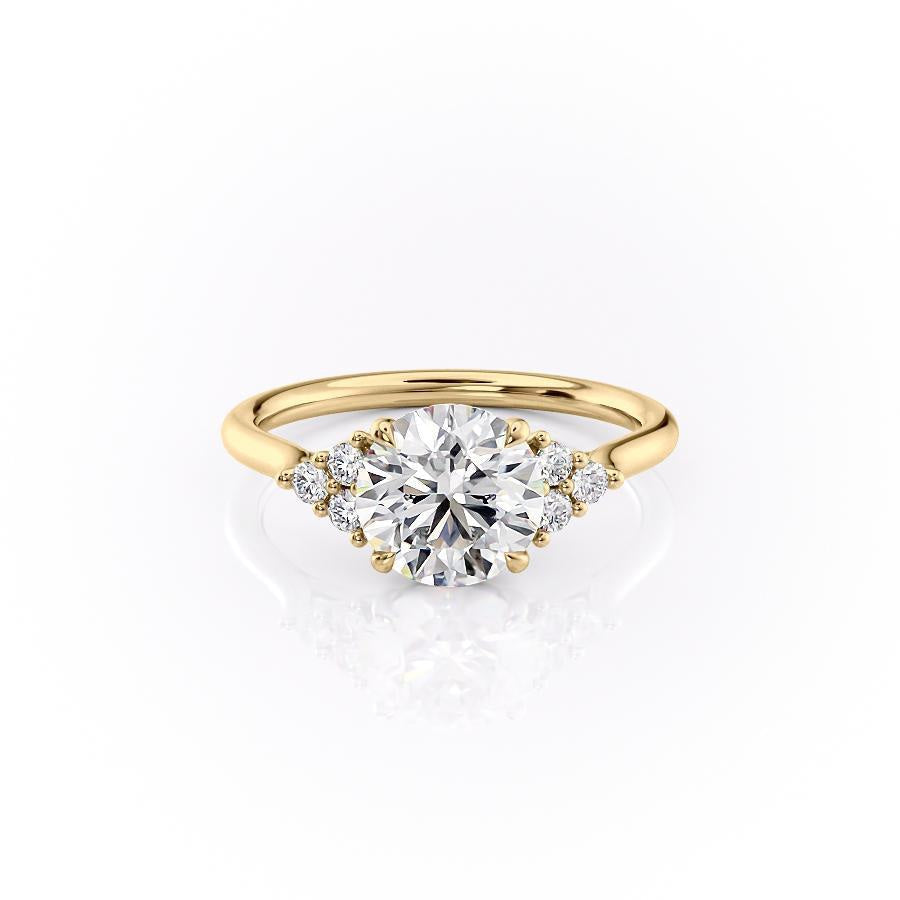 1.90 CT Round Cut Cluster Moissanite Engagement Ring 3