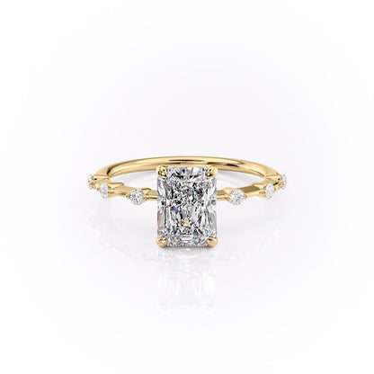 2.10 CT Radiant Pave Moissanite Engagement Ring