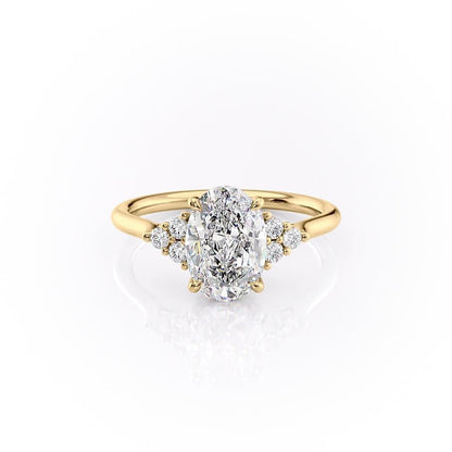 2.10 CT Oval Cluster Moissanite Engagement Ring