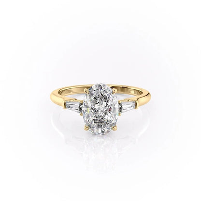 2.72 CT Oval Three Stone Moissanite Engagement Ring