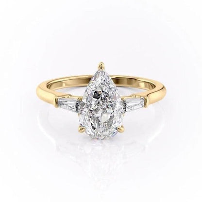 2 CT Pear Three Stone Moissanite Engagement Ring