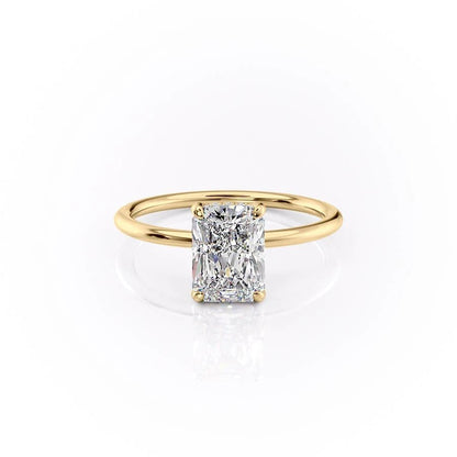 2 CT Radiant Hidden Halo Moissanite Engagement Ring