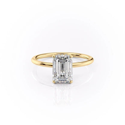 2.10 CT Emerald Solitaire Hidden Halo Setting Moissanite Engagement Ring 11