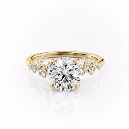 1.60 CT Round Hidden Halo & Pave Moissanite Engagement Ring