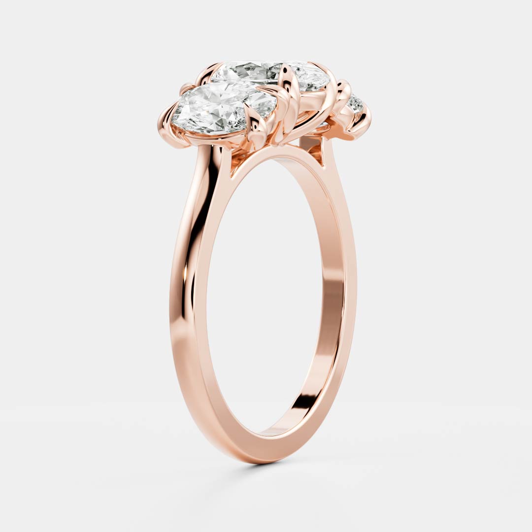 2 CT Oval Three Stone Moissanite Engagement Ring