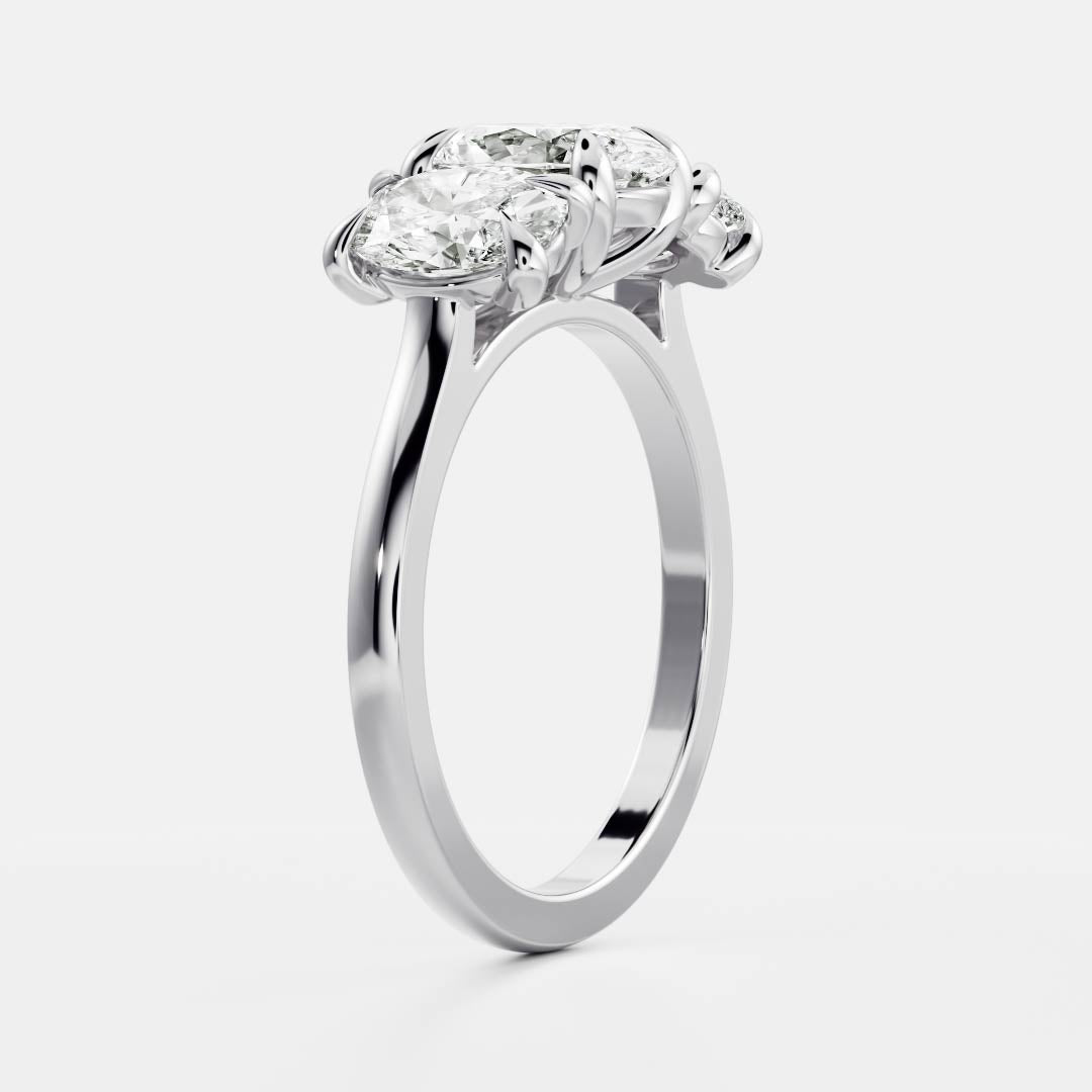 2 CT Oval Three Stone Moissanite Engagement Ring