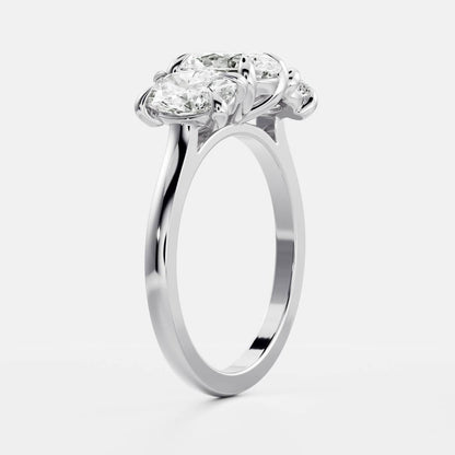 2 CT Oval Three Stone Moissanite Engagement Ring