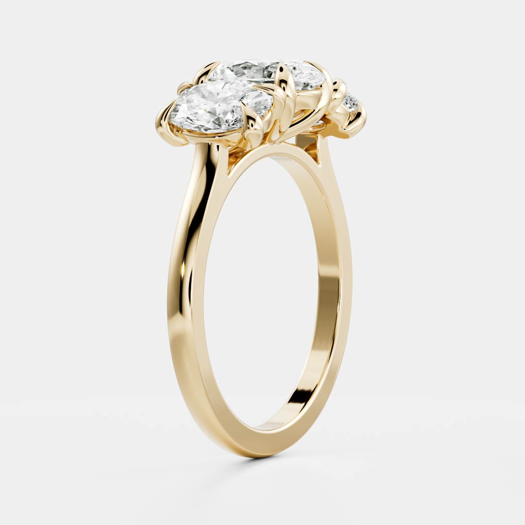 2 CT Oval Three Stone Moissanite Engagement Ring
