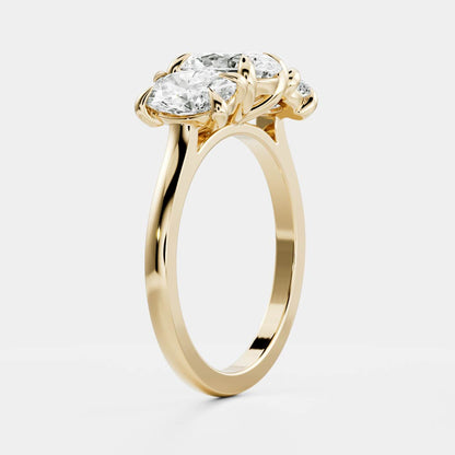 2 CT Oval Three Stone Moissanite Engagement Ring