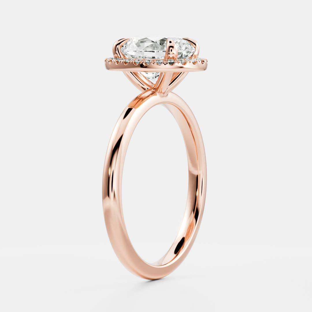 1 CT Oval Halo Moissanite Engagement Ring