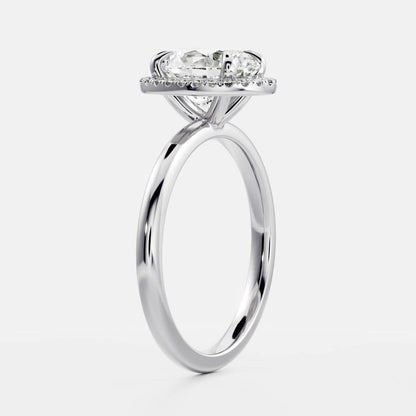 1 CT Oval Halo Moissanite Engagement Ring