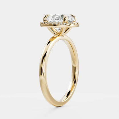 1 CT Oval Halo Moissanite Engagement Ring