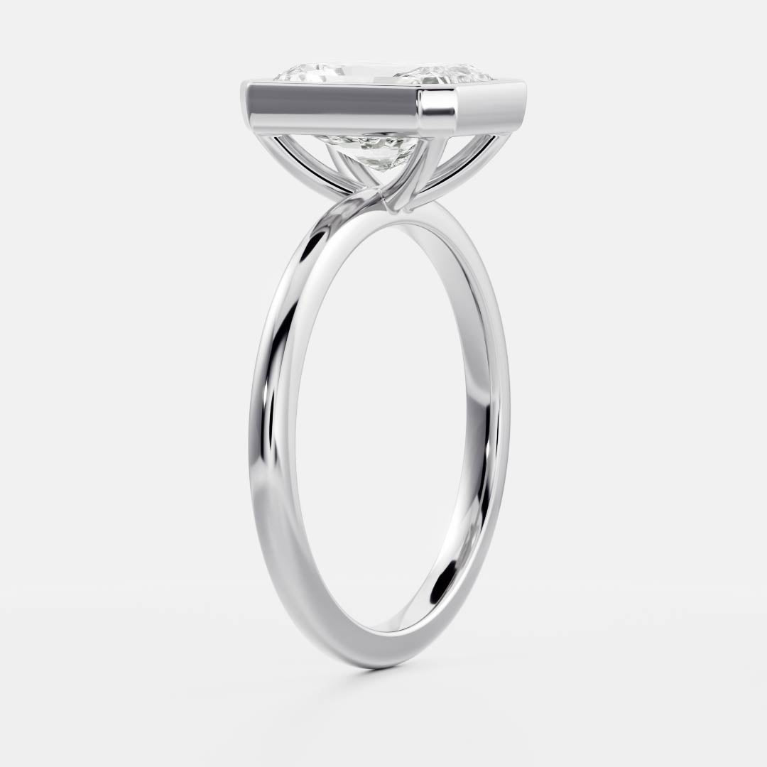1 CT Radiant Bezel Moissanite Engagement Ring