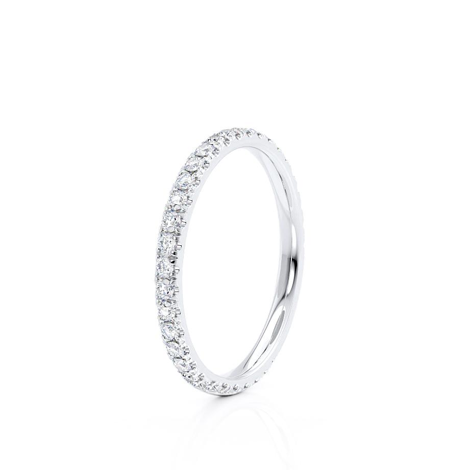 0.21 TCW Round Half Eternity Moissanite Wedding Band