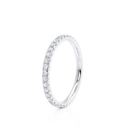 0.21 TCW Round Half Eternity Moissanite Wedding Band