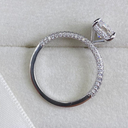 2.5 CT Radiant Pave Moissanite Engagement Ring