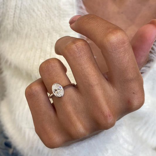 1 CT Oval Bezel Moissanite Engagement Ring