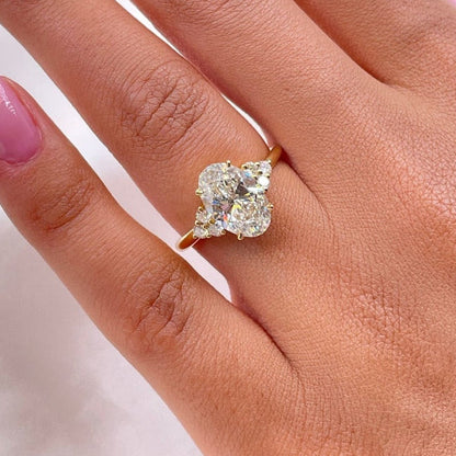 2.5 CT Oval Cluster Moissanite Engagement Ring