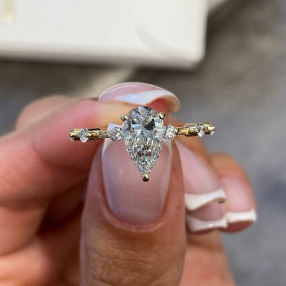 1 CT Pear Dainty Moissanite Engagement Ring