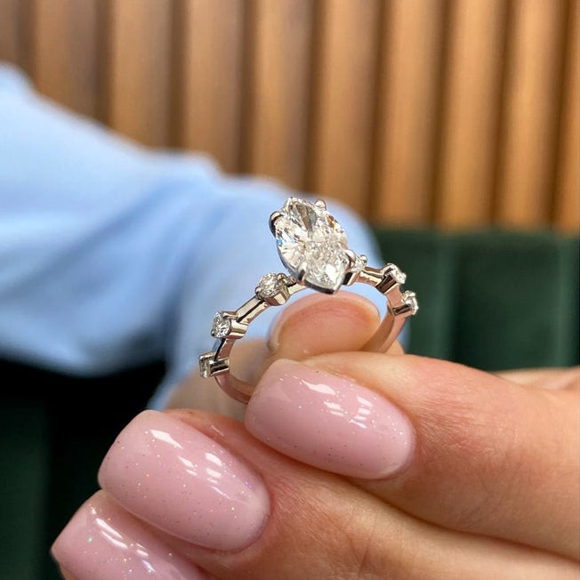 1  CT Marquise Dainty Moissanite Engagement Ring