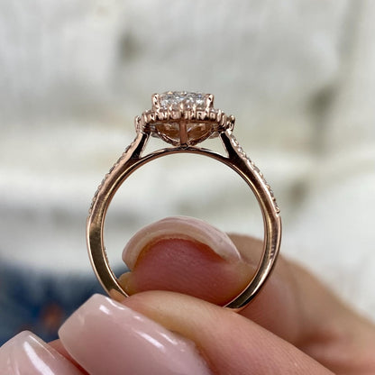 1.5 CT Radiant Pave Moissanite Engagement Ring