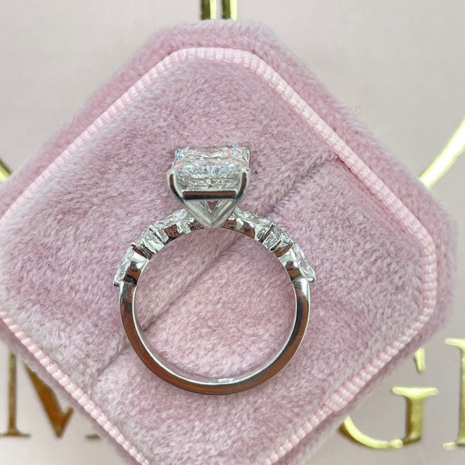 2.5 CT Radiant Pave Moissanite Engagement Ring
