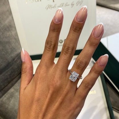 4 CT Radiant Solitaire Moissanite Engagement Ring