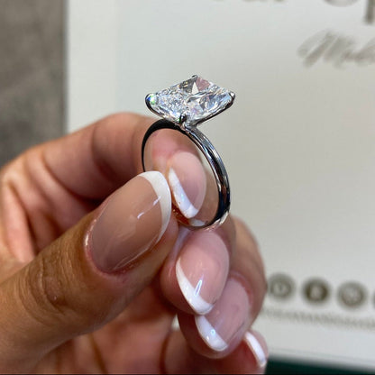 4 CT Radiant Solitaire Moissanite Engagement Ring