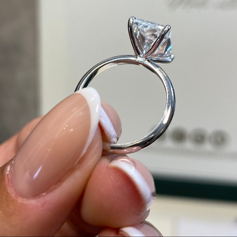 4 CT Radiant Solitaire Moissanite Engagement Ring