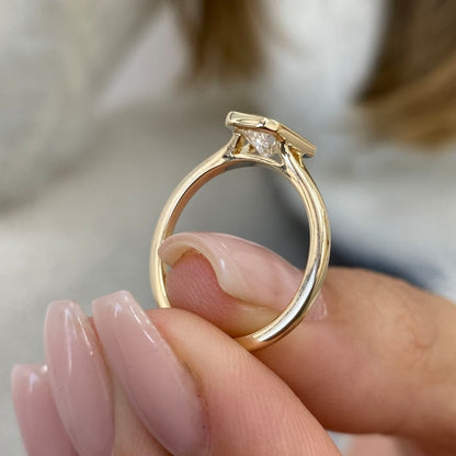 2 CT Radiant Bezel Moissanite Engagement Ring