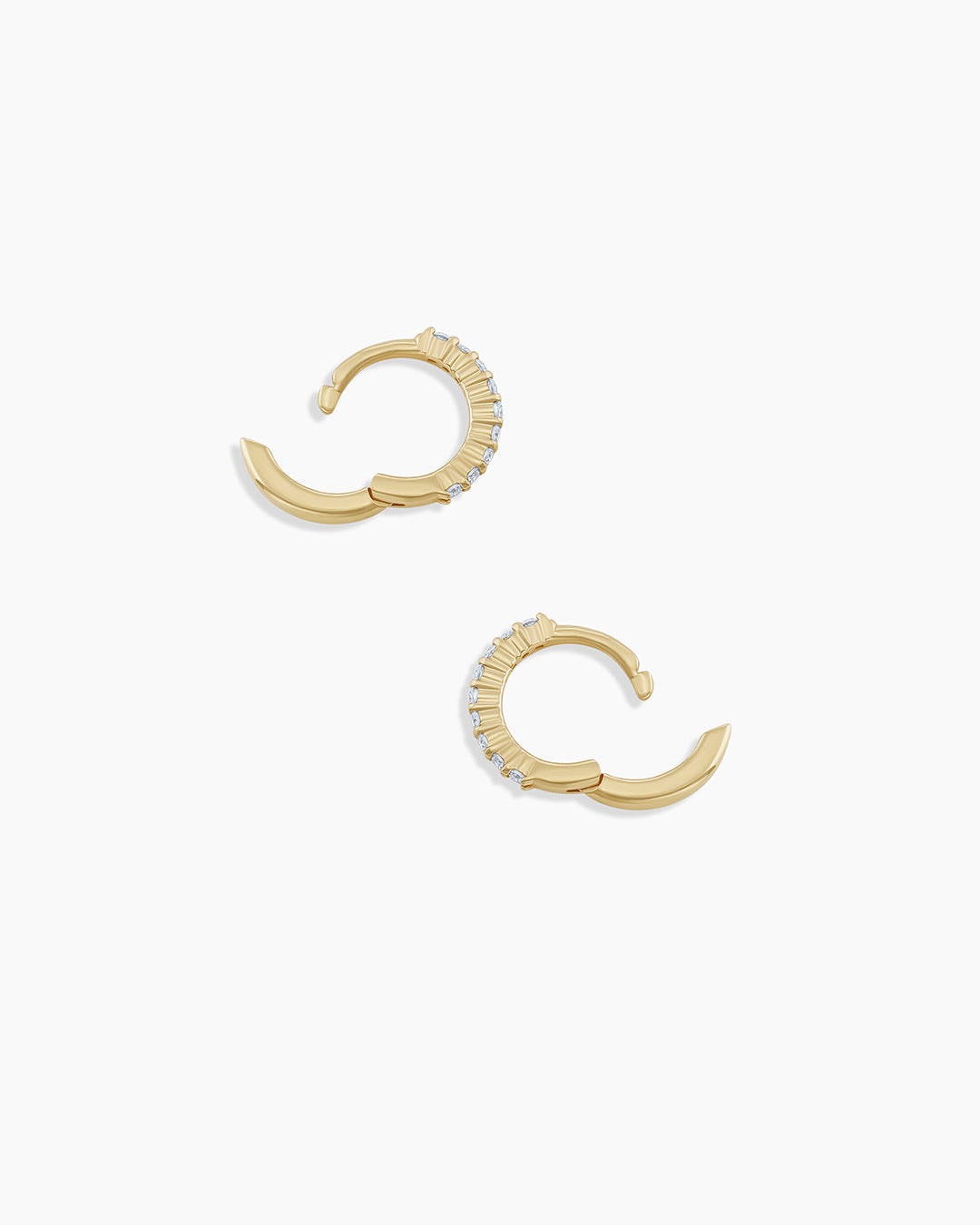 0.09 TCW Round Moissanite Huggies Earrings