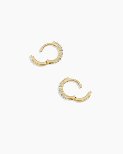 0.09 TCW Round Moissanite Huggies Earrings