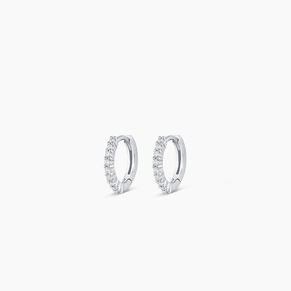 0.09 TCW Round Moissanite Huggies Earrings