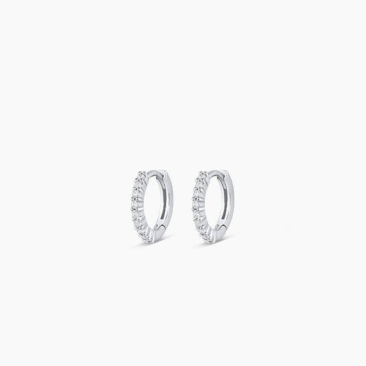 0.09 TCW Round Moissanite Huggies Earrings