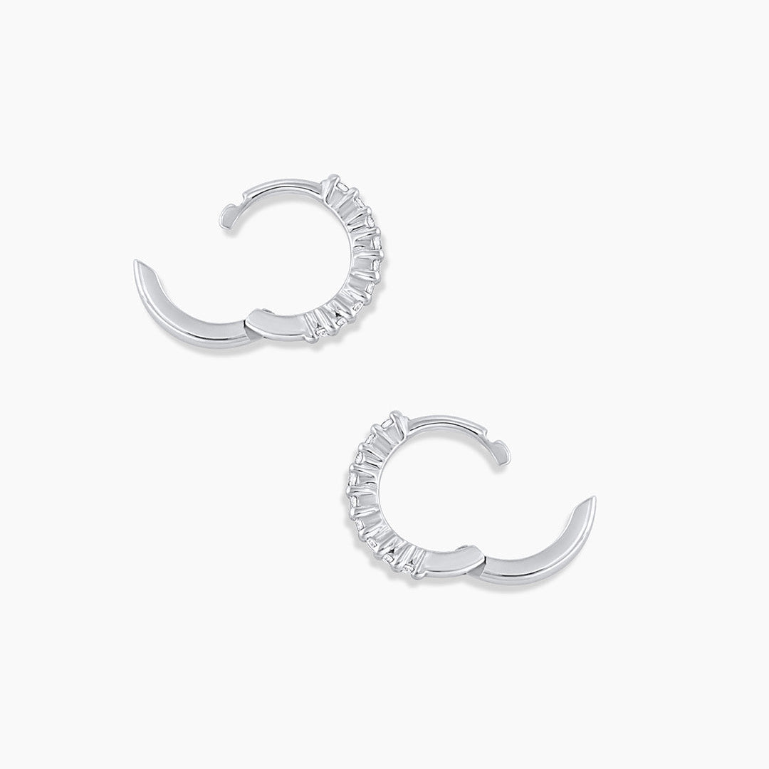 0.09 TCW Round Moissanite Huggies Earrings