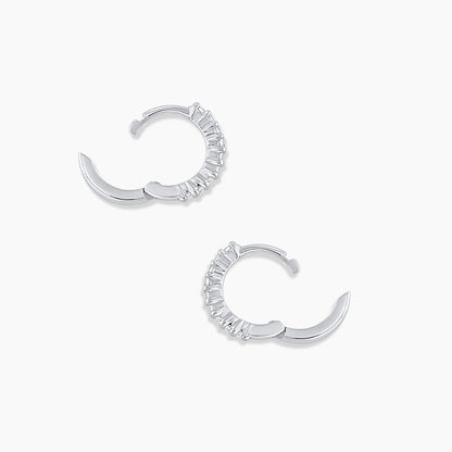 0.09 TCW Round Moissanite Huggies Earrings